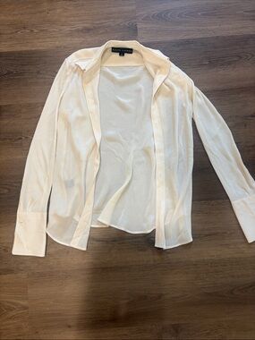 Ralph Lauren Lightweight Off-White Long Sleeve Button-Down Shirt